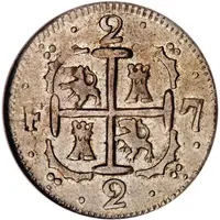2 Reales - Fernando VII Royalist coinage