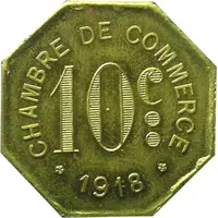 10 Centimes - Chambre de Commerce - Rouen [76] Brass