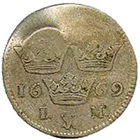 1 Mark - Carl XII Countermark, type 1