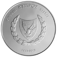 5 Euros 50th Anniversary of the Central Bank of Cyprus - silver
