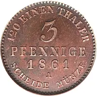 3 Pfennige - Alexander Charles and Leopold Frederick Joint Coinage