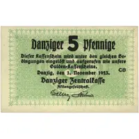 5 Pfennig Danziger Zentralkasse