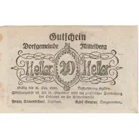 20 Heller Mittelberg