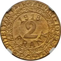 2 Franken Ghent - WW1 German Occupation Coinage