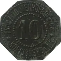 10 Pfennigs - Königsberg in Preußen Franz Todtenhöfer & Co