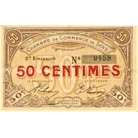 50 Centimes - Chambre de Commerce de Sens 89