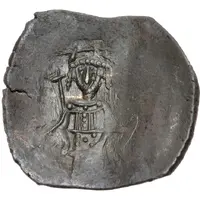 Trachy - Petar IV / Ivan I Asen Imitating billon aspron trachy of Isaac II Angelus