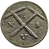 Copper coin - Leopold I, Nagybánya mining issue