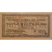 10 Pesos Tesorería General del Estado 1913