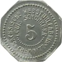 5 Pfennigs - Chemnitz Sächsische Webstuhlfabrik Louis Schönherr