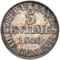 5 Centimes silver, pattern