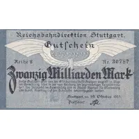 20 000 000 000 Mark Reichsbahndirektion