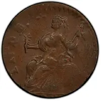 1/2 Penny - Copper 'Mailed Bust Facing Left'