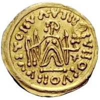 1 Tremissis In the name of Heraclius, Stipled torso