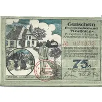 75 Pfennig Provinzialverband Westfalen Kriegsbeschädigter und Kriegerhinterbliebener