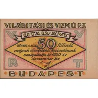 50 Fillér Világítási és Vízmű Rt., Budapest