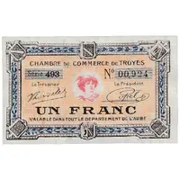 1 Franc - Chambre De Commerce de Troyes