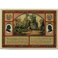 50 Pfennig Goethe Series - Hermannstein, red issue