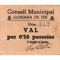 0.50 Pesetas Lloriana de Ter