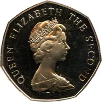 50 Pence - Elizabeth II 2nd portrait, large type