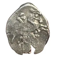 Denarius with helmeted head to the right and carnyxes