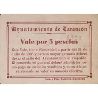 5 Pesetas Tarancón
