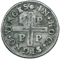 Tostão - Pedro V Countermark 'Small Crown' over LXXX, Portugal