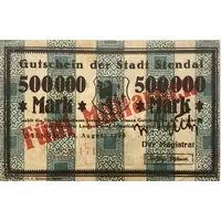 5 000 000 000 Mark Overprint on 500 000 Mark