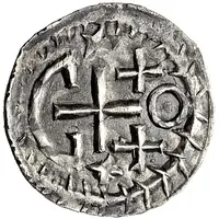 1/4 Siliqua In the name of Justinian I and Theoderic, Sirmium, with stars