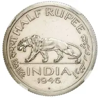 1/2 Rupee - George VI Nickel Pattern