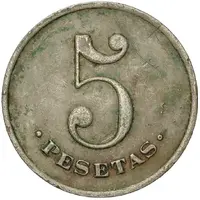 5 Pesetas - Cooperativa La Fraternal Caldense