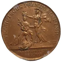 Satirical Medal - Coronation of Franz I as Emperor of the Holy Roman Empire in Frankfurt Spottmedaille