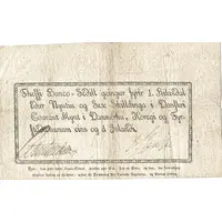 1 Rigsdaler Courant - Christian VII Backprint on Danish note, white paper