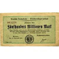 500 000 000 Mark Reichsbahndirektion