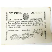 1 Peso El Imperio Mexicano