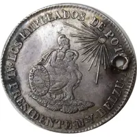 2 Soles – Manuel Isidoro Belzú September 6 attack from 1850 - Monetary Medal Default Category Medals Americas Bolivia