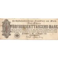500 000 Mark Reichsbahndirektion
