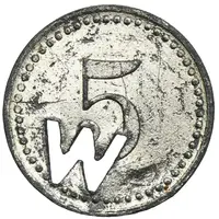 5 Pfennigs - Borsigwerk Wert-Marke; with cutout "W"