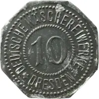 10 Pfennigs - Dresden Deutsche Wäschereiwerke