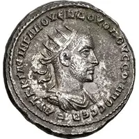 Tetradrachm - Volusianus ΔΗΜΑΡΧ ΕΞΟΥCΙΑC SC
