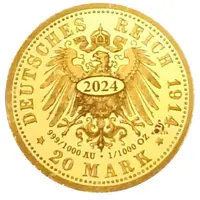 20 Mark - Friedrich August III Saxony, Restrike