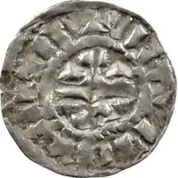 Obol - Lothair II Bourges mint, monogram