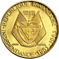 10 Francs President Gregoire Kayibanda