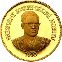 50 Makutas 5 Years of J.D. Mobutu's Presidency, Gold Proof Issue