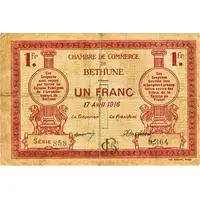 1 Franc - Chambre de Commerce de Béthune 62