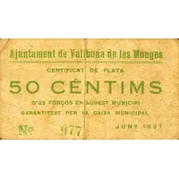 50 Céntimos Vallbona de les Monges