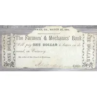 1 Dollar The Farmers' and Mechanics' Bank