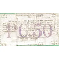 50 Centavos With revenue stamp
