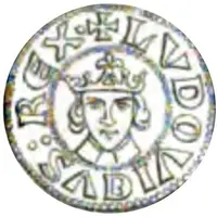 Denier - Louis X and bishop Gazo of Savigny