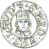 Denier - Louis X and bishop Gazo of Savigny